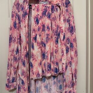 Bar III Pink and Purple Blouse and Pant Set